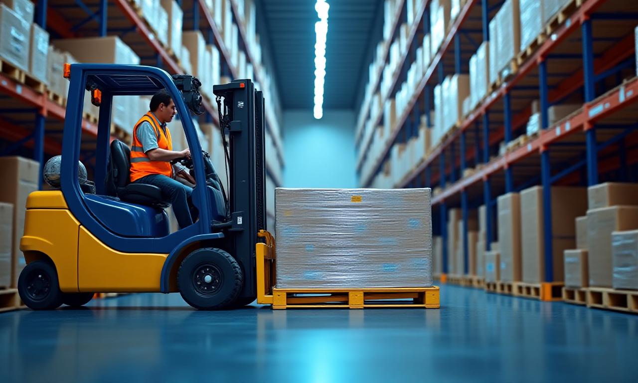 Warehouse staff accurately loading pallets for LTL shipping