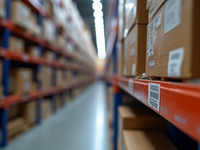 Detail of organized shelving systems